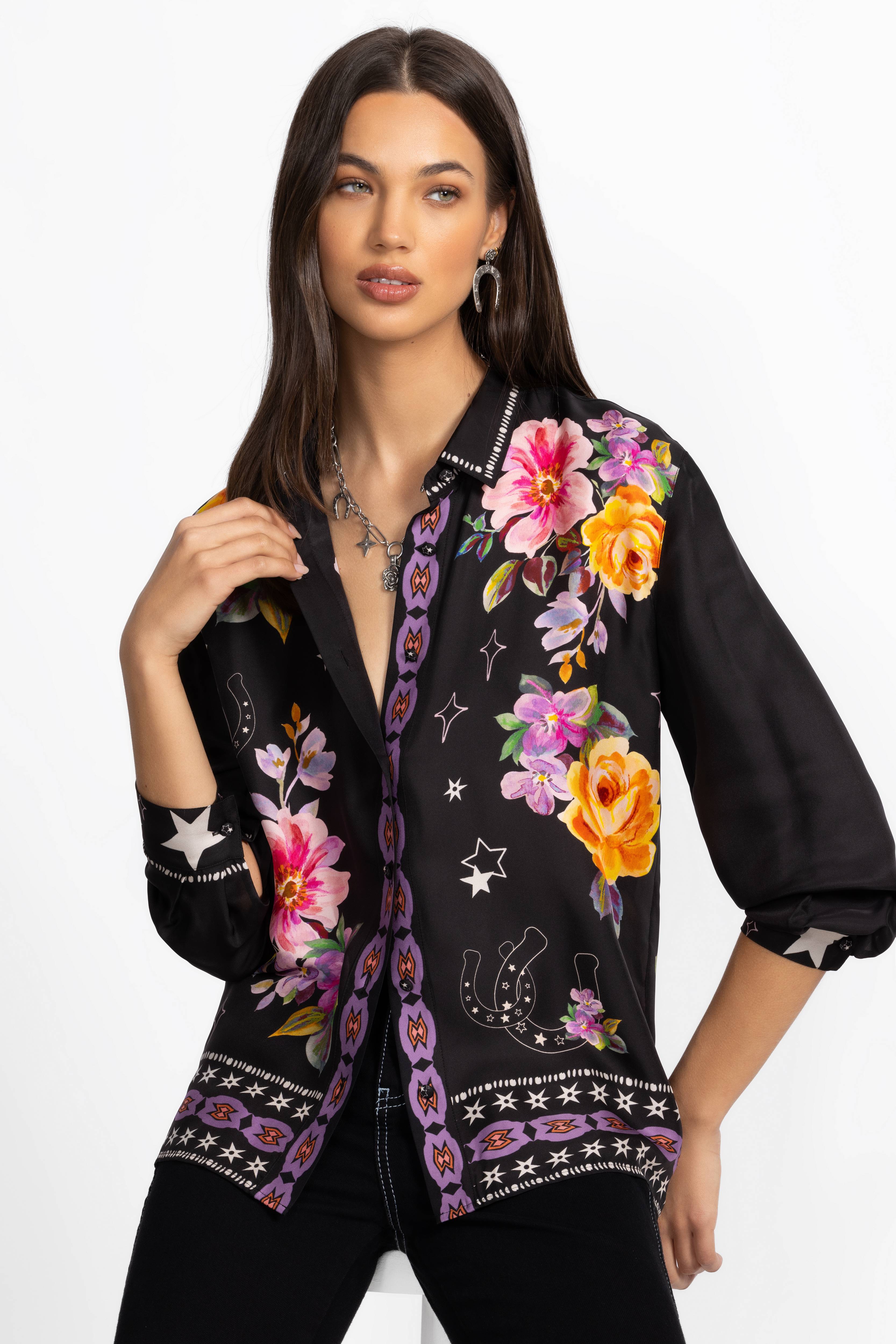 Buy ROSALYNDA BUTTON DOWN SHIRT | Johnny Was