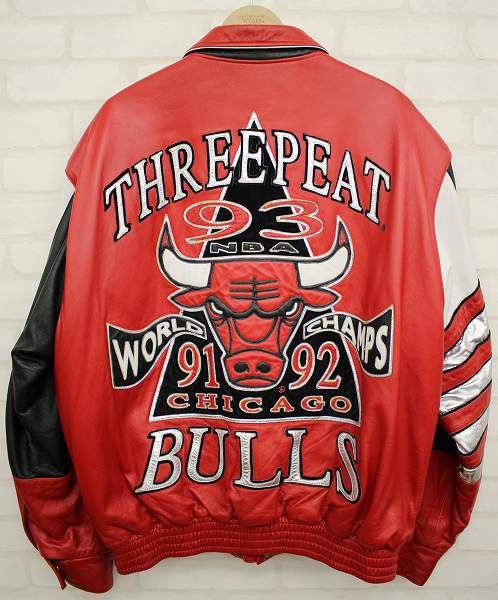 ジェフハミルトン シカゴブルズ 3連覇記念 オールレザージャケット
