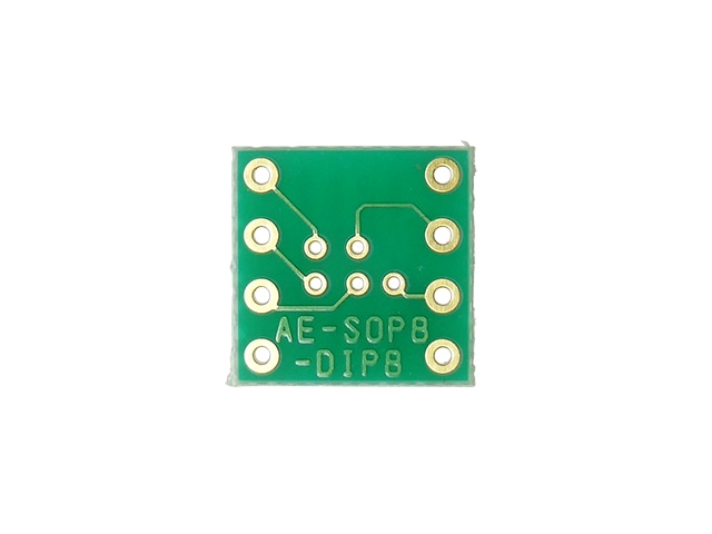 SOP8(1.27mm)DIP変換基板 金フラッシュ: 基板・ブレッドボード・ラグ板
