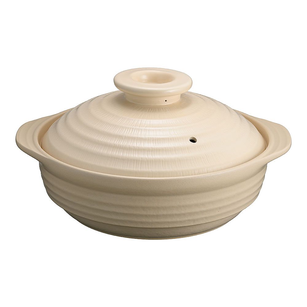 IHサーマテック土鍋 ベージュ 10号 QDN103 - as kitchen（アズキッチン）