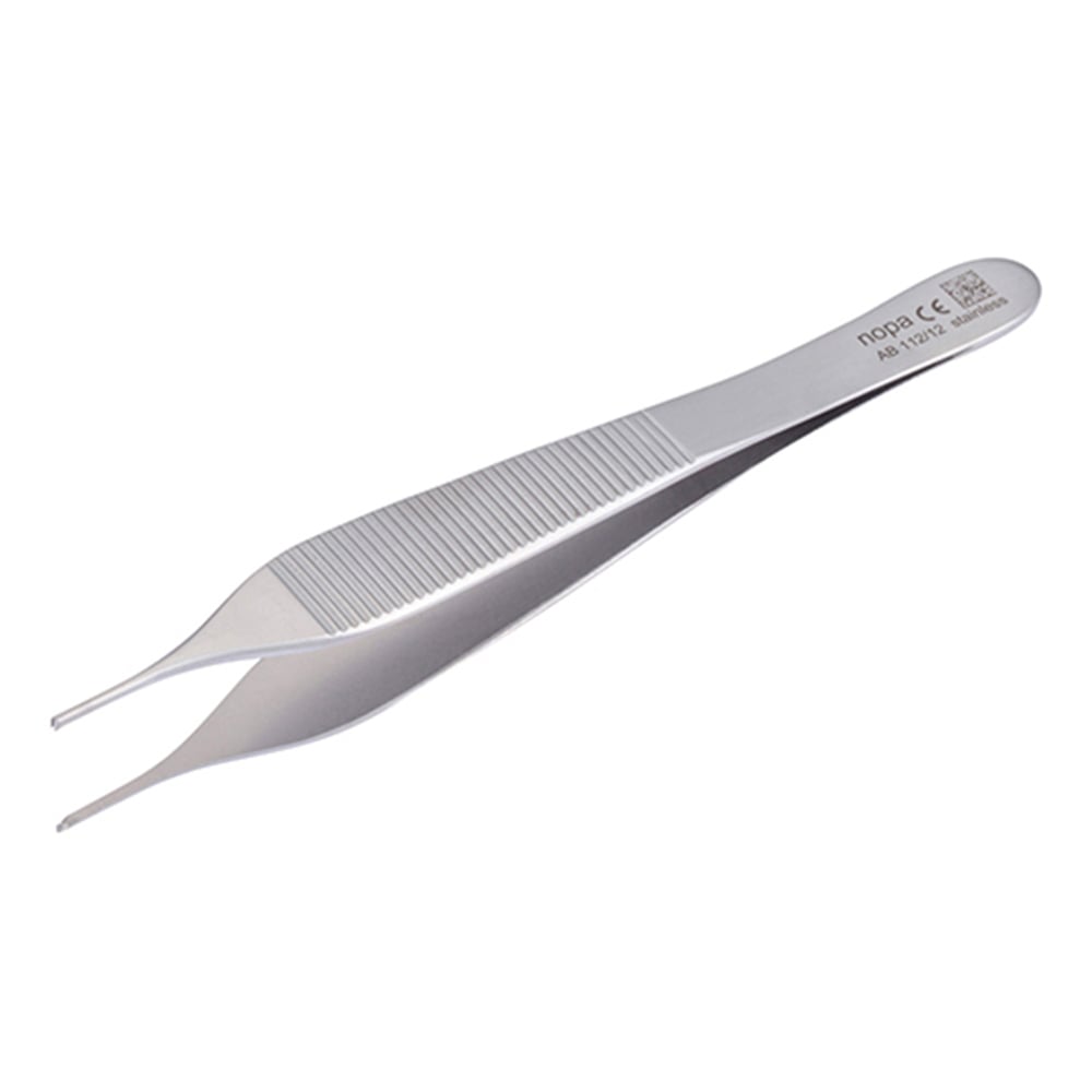 7-7000-01 マイクロアドソンピンセット 有鈎 120mm AB 112/12 【AXEL