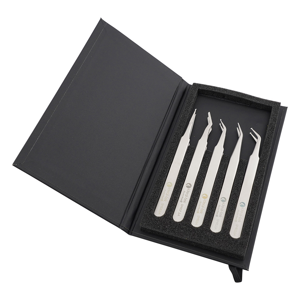 1-6691-03 非磁性ステンレスピンセットキット 5本組 SMDセット 【AXEL