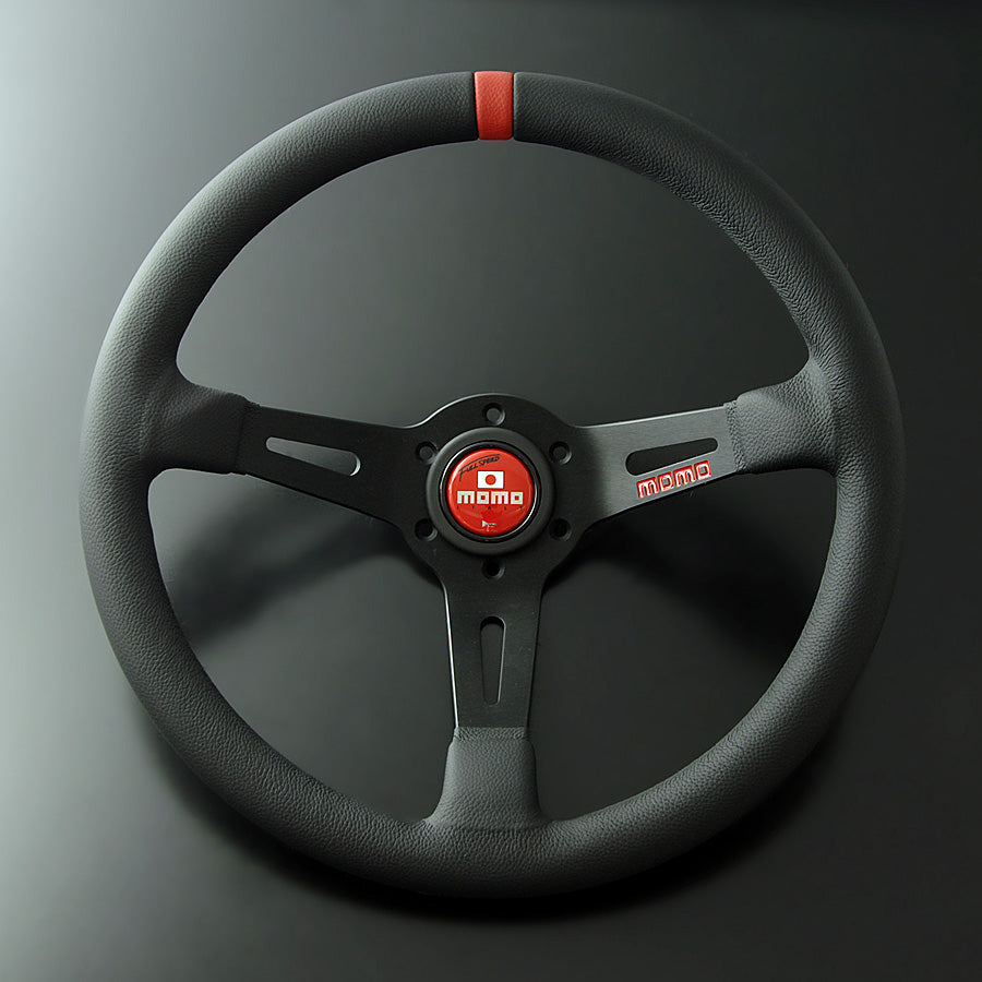 MOMO Full Speed Steering Wheel (350mm) - Red stitch with red horn