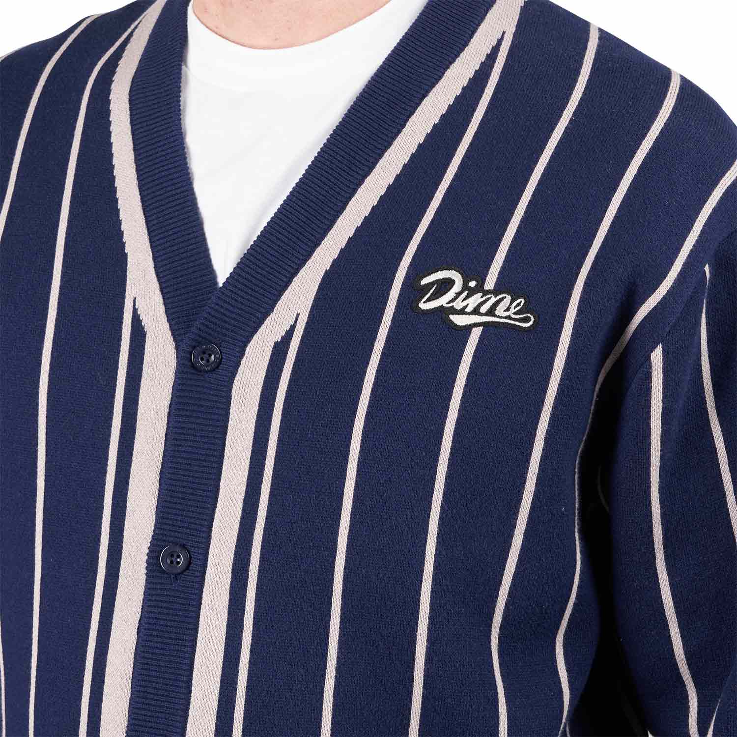 Dime Baseball Knit Cardigan (Blue) DIMESP244NVY - Allike Store