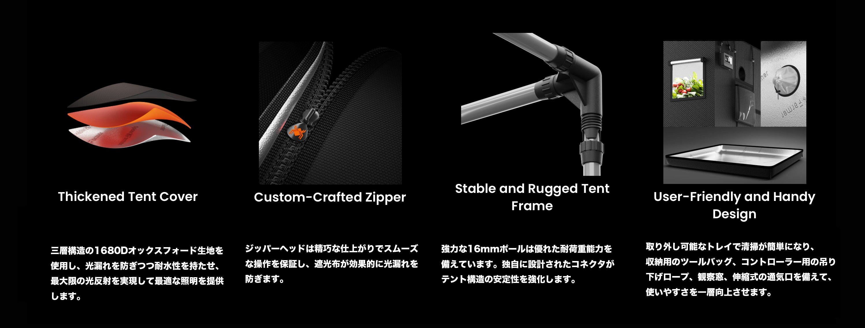 SPIDER FARMER グロウテント 120×120×200cm – ALUS HOME