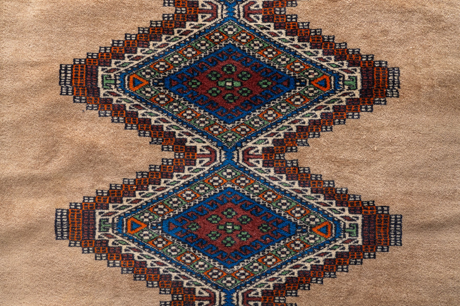 パキスタン産 1980年代 パキスタンラグ】手織り絨毯-アンティークラグ