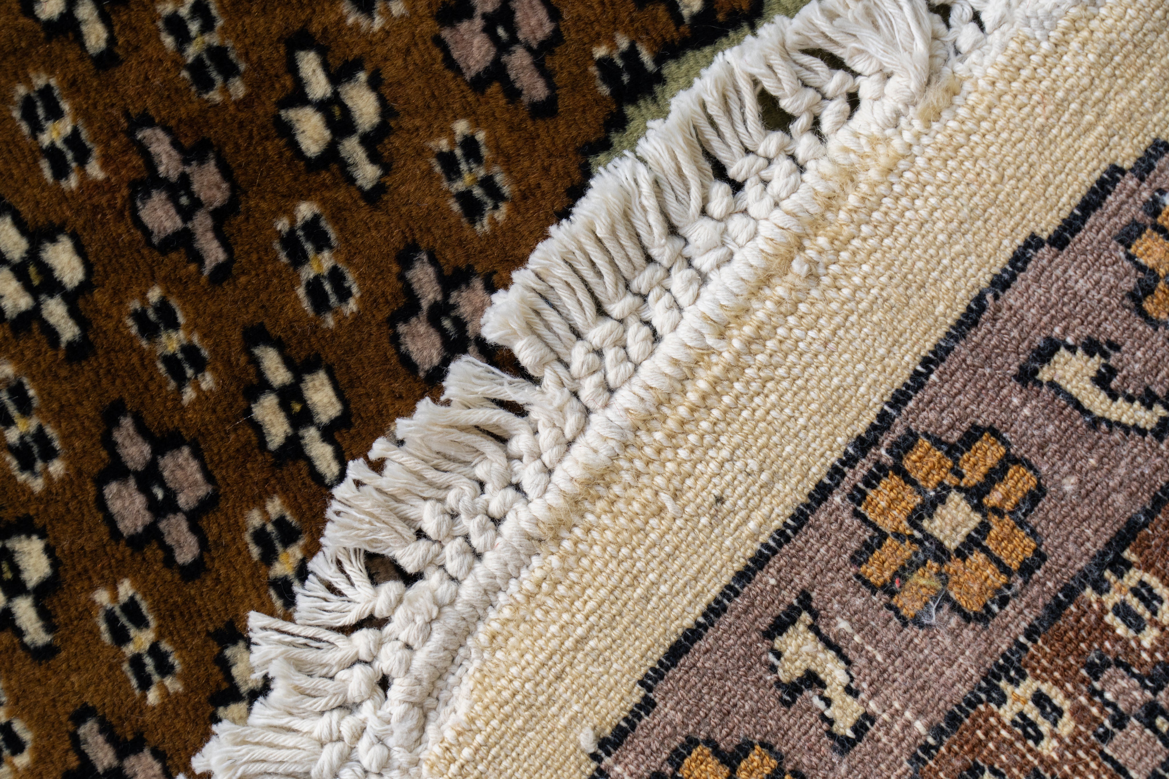 パキスタン産 1990年代 パキスタンラグ】手織り絨毯-アンティークラグ