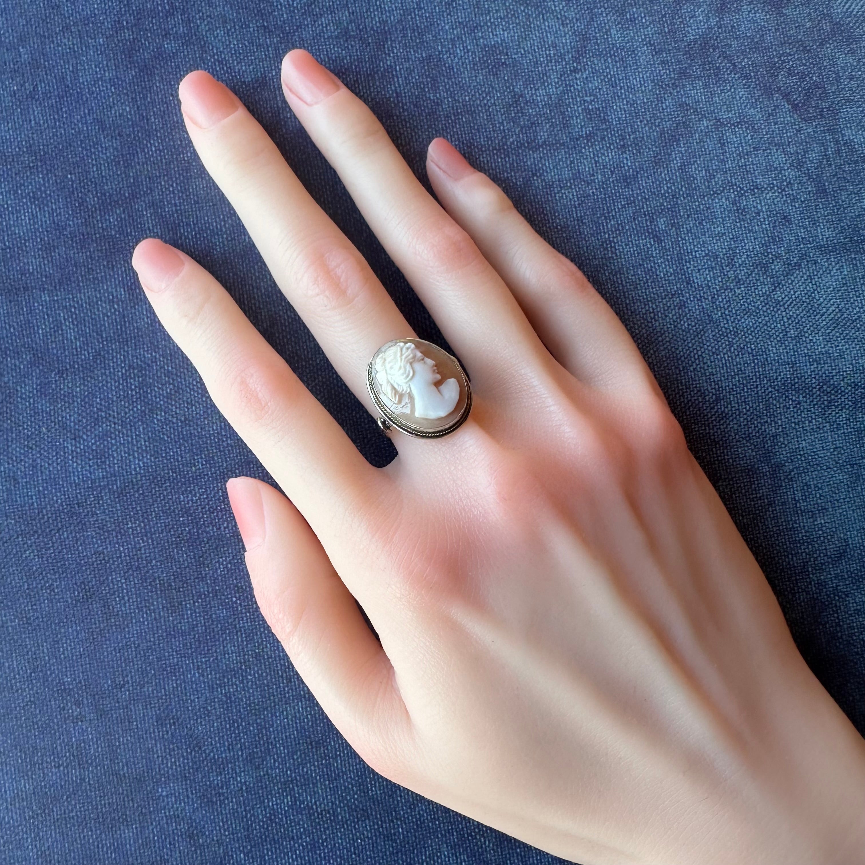 シェルカメオ ヴィンテージリング 14.5号 – Amelie Antique