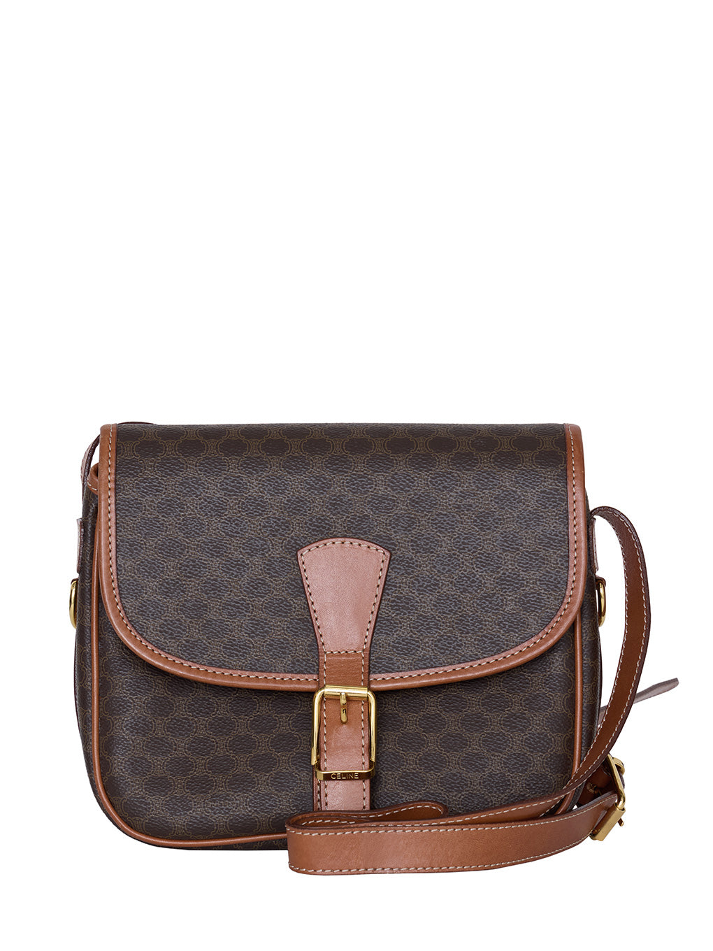 CELINEマカダム柄ベルトショルダーバッグ