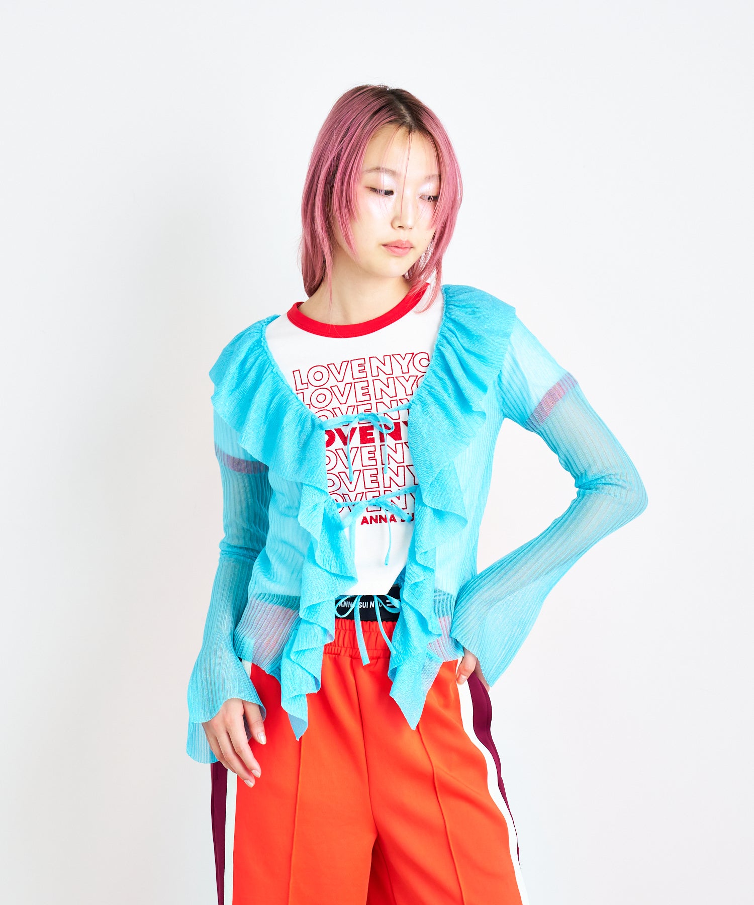 シアーマーメイドラッフルカーディガン – ANNA SUI NYC