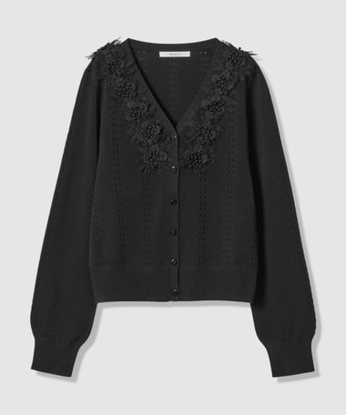 立体フラワーレースV カーディガン|ANAYI OFFICIAL ONLINE STORE