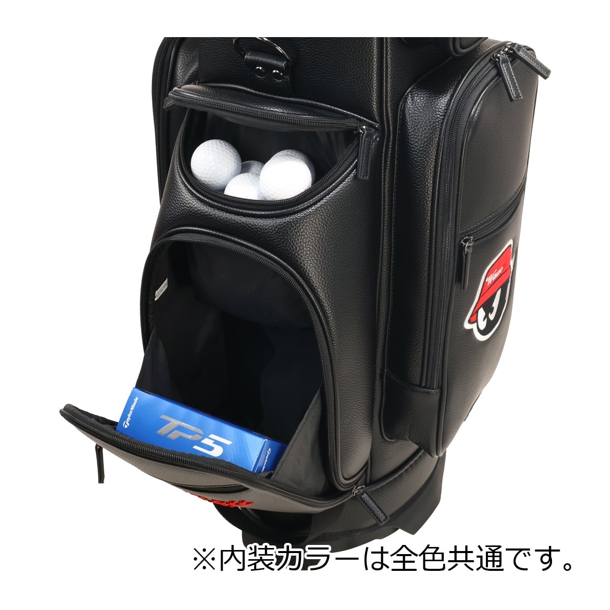 ガム】【新品】WAAC ワック エナメル キャディバッグ ブラック ガム