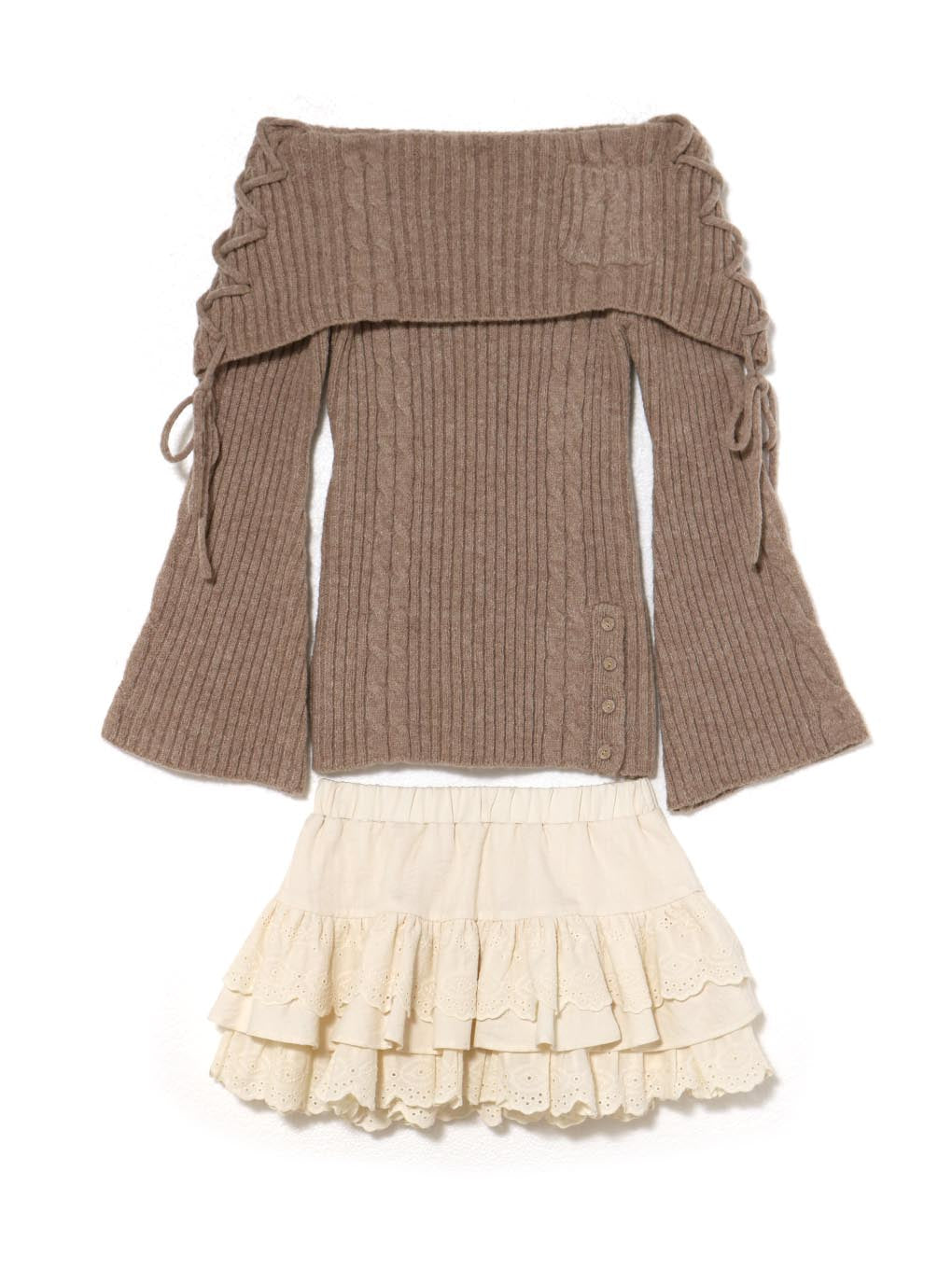 ANDMARY】Corrie lace knit set up