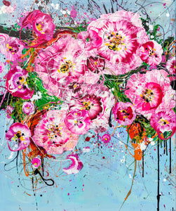 チェリーポップ - 大きな絵画 (二連祭壇画) – Angie Wright Art