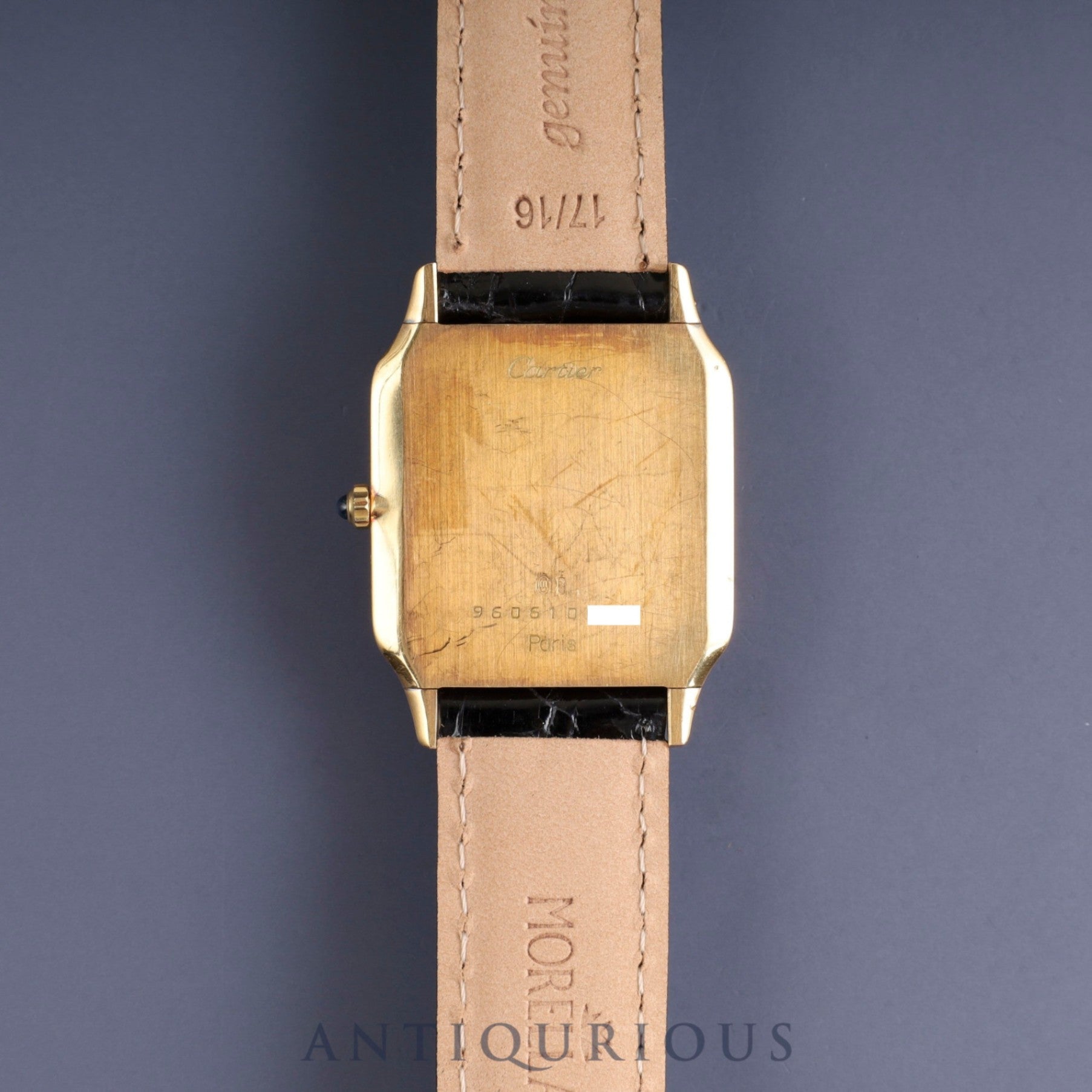 カルティエ サントス デュモン LM 9606 手巻き Cal.21 750 革 純正尾錠