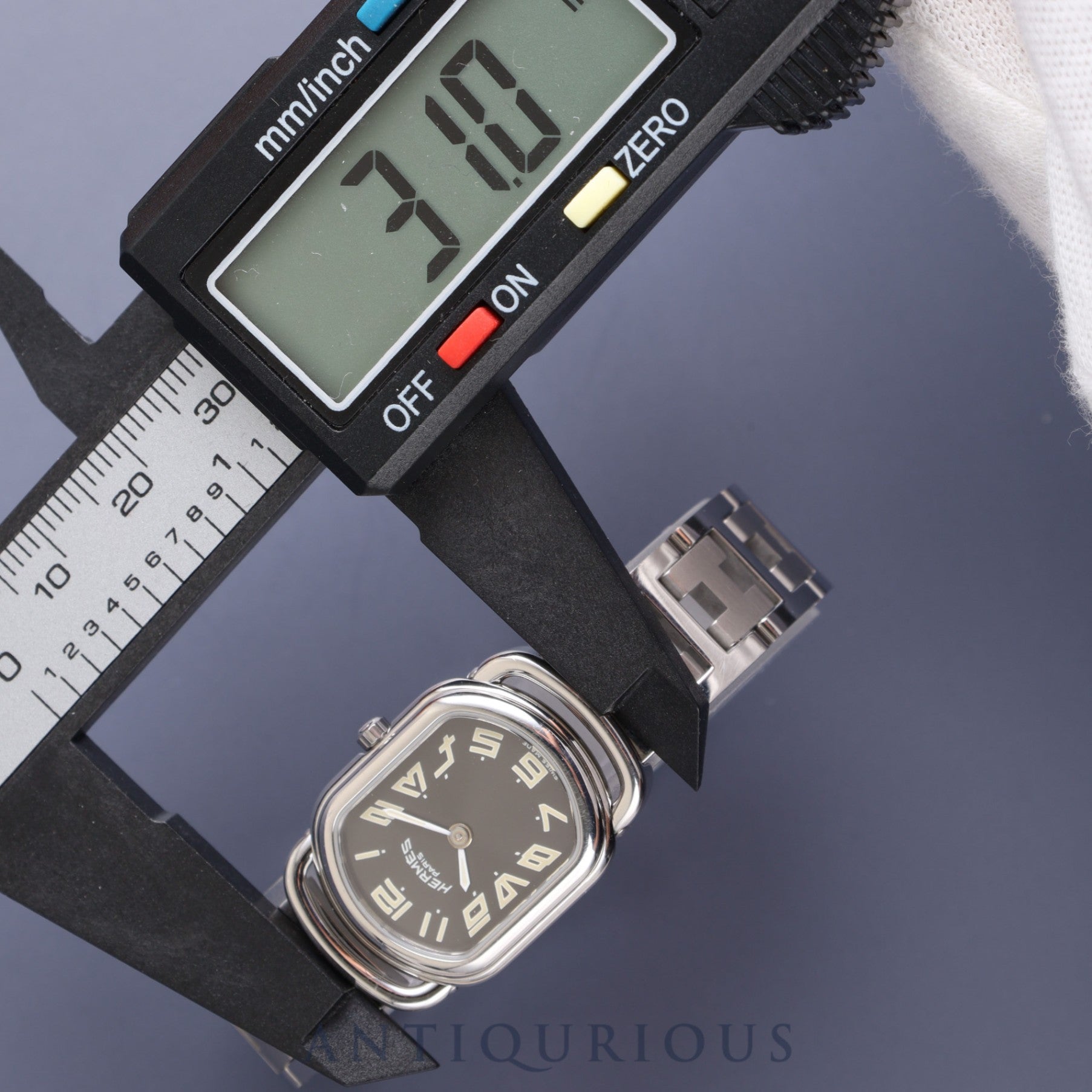 エルメス ラリー RA1.210 クォーツ Cal.976.001 SS ブラック文字盤 箱