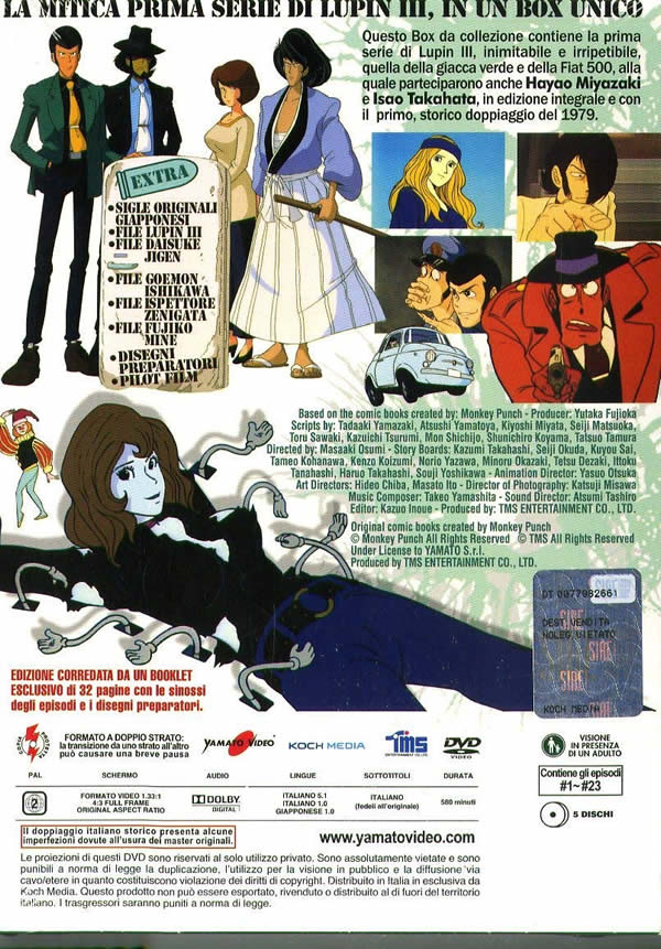 イタリア語で観る映画 アニメ、モンキー・パンチ 高畑勲、宮崎駿の