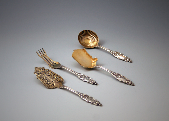 ピュイフォルカ「Emile Puiforcat サーバー4点セット」《アンティック