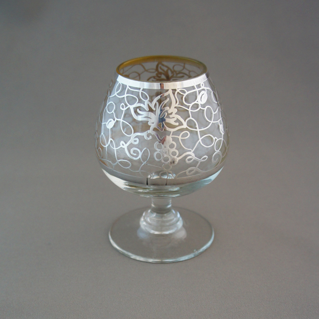 フランス「葡萄文 銀装飾 ワイングラス」《アンティックかとう》