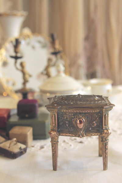 黒革のジュエリーボックス ブラックレザー イギリス アンティークス