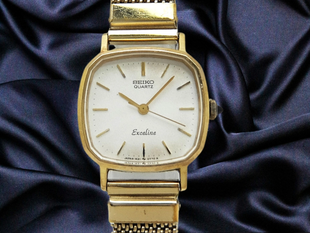 JA-2812| セイコー エクセリーヌ 1421-5450 10K/SS スクエア