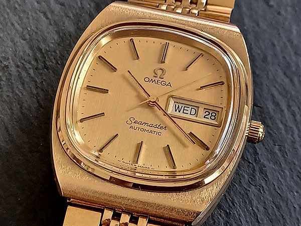 O-7930| OMEGA オメガ シーマスター スクエアケース TVスクリーン GOLD