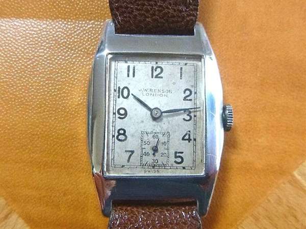 ベンソン J.W Benson 銀無垢 角型 スモールセコンド 英国王室御用達