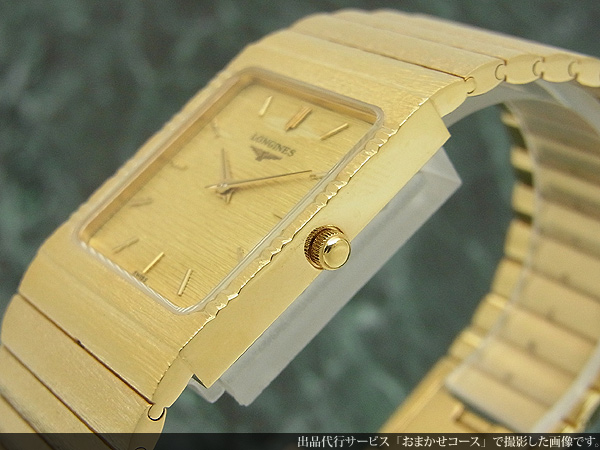 ロンジン LONGINES ゴージャスなゴールドブレス一体型 スクエア