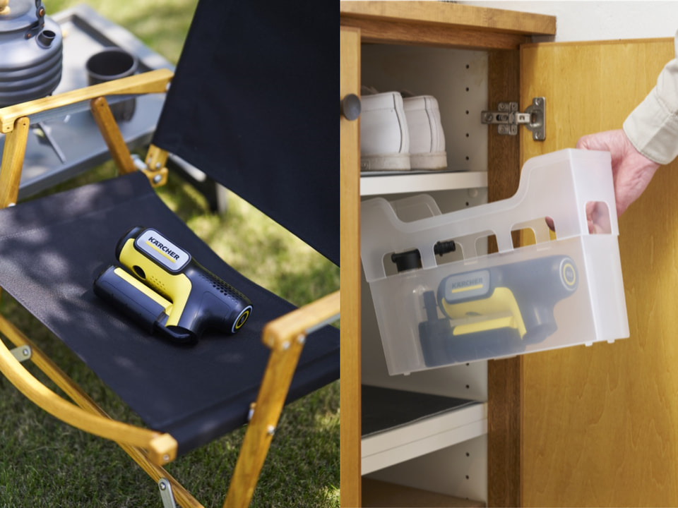 ケルヒャー、手のひらサイズのモバイル高圧洗浄機「ハンディエア