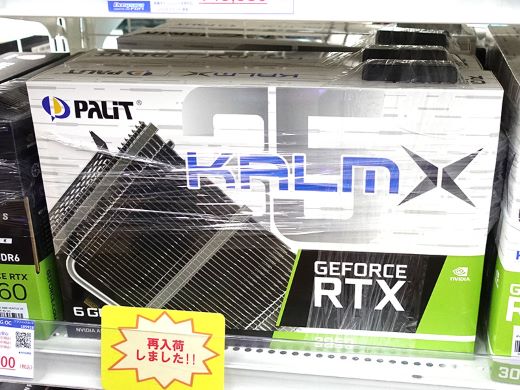 Palitのファンレスビデオカード「GeForce RTX 3050 KalmX 6GB」が入荷