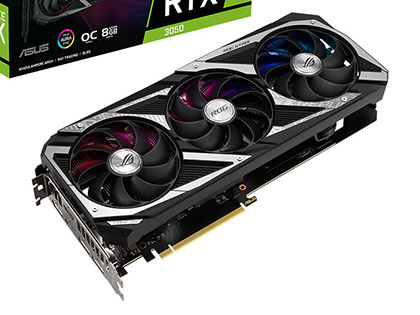 ASUSのGeForce RTX 3050は2製品、Axial-techファン採用の「ROG STRIX