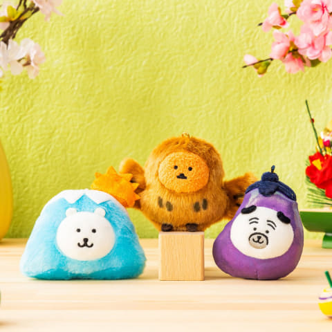 おめでたい正月飾りをモチーフにした「ナガノのくま」たちのぬいぐるみ