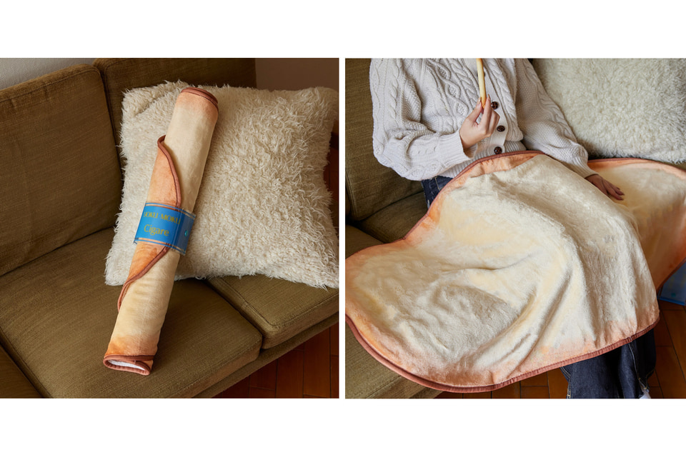 ヨックモック、巻くとシガールになる「くるくるシガールブランケット