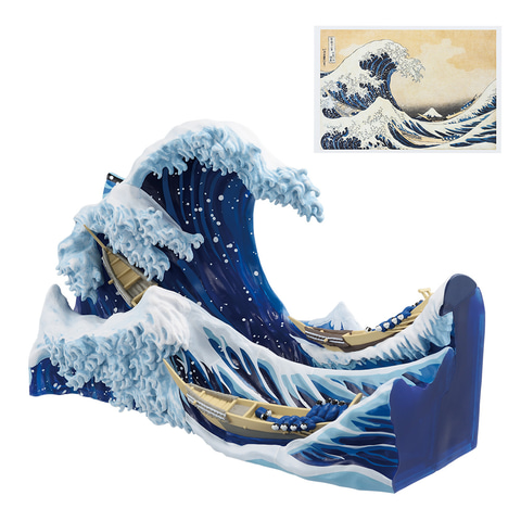 神奈川沖浪裏ポストカードスタンド付きジオラマなど「一番くじ 葛飾