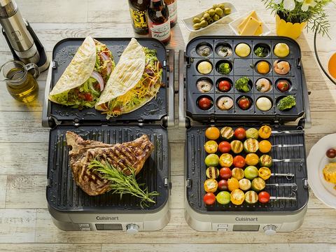 クイジナート、2面ホットプレート/挟み焼きグリルとして使える「マルチ