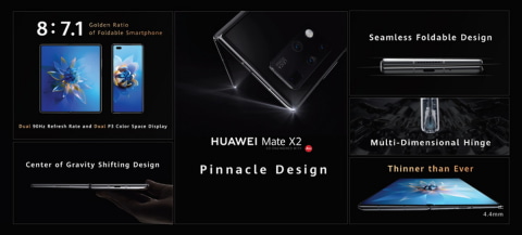 ファーウェイ、5G対応の折りたたみスマホ「HUAWEI Mate X2」を発表