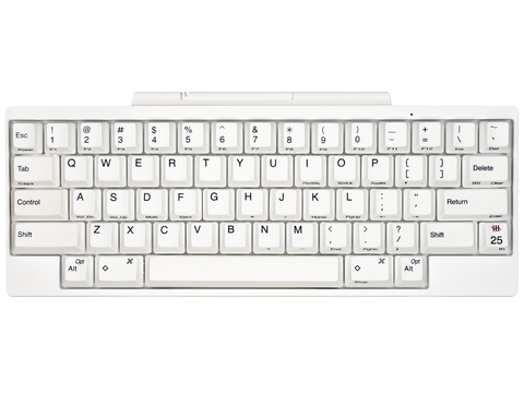 PFU、HHKB生誕25周年記念の「雪」。別売りの無刻印キートップで純白に