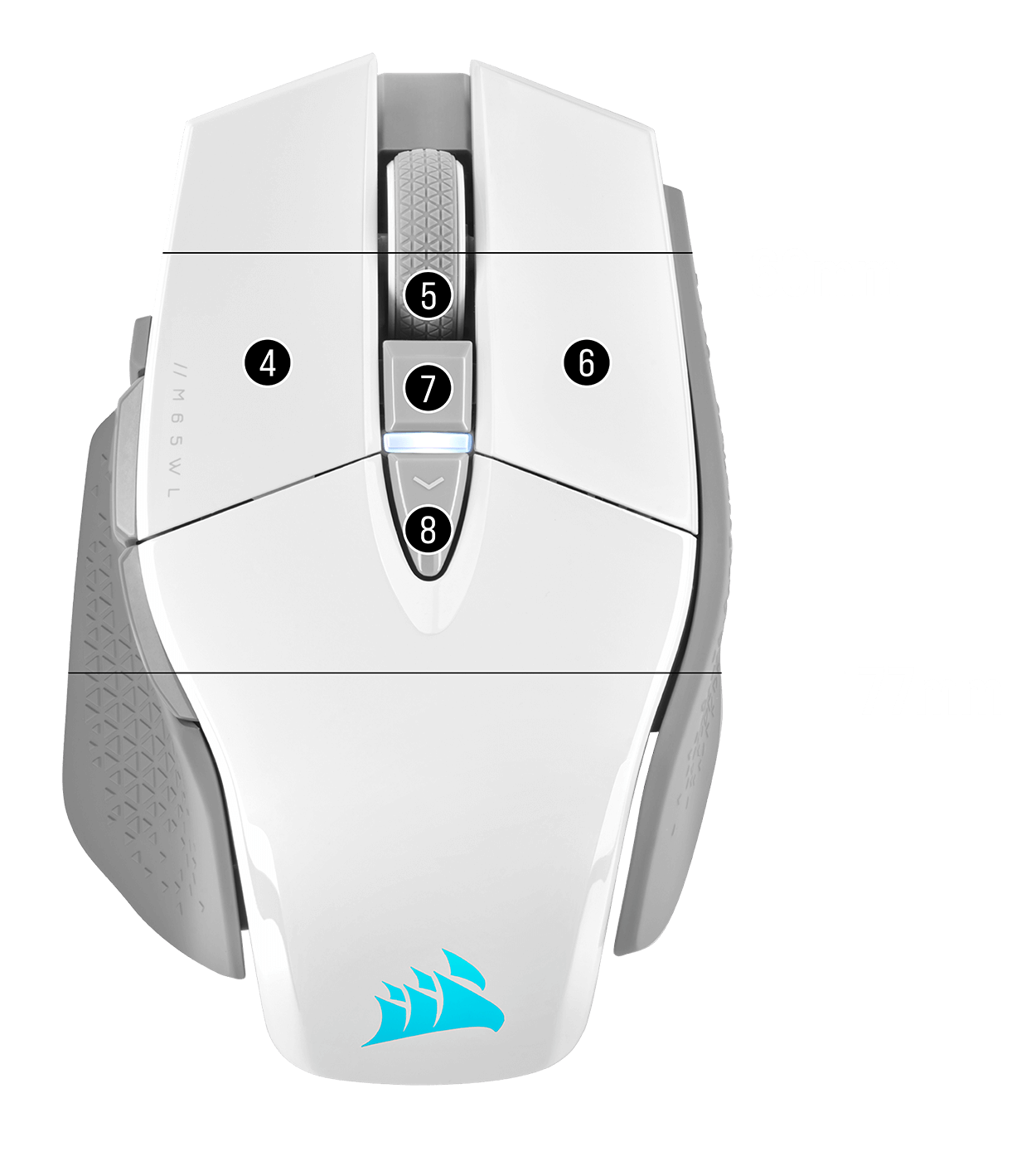M65 RGB ULTRA WIRELESS Tunable FPS Gaming Mouse — White (AP)