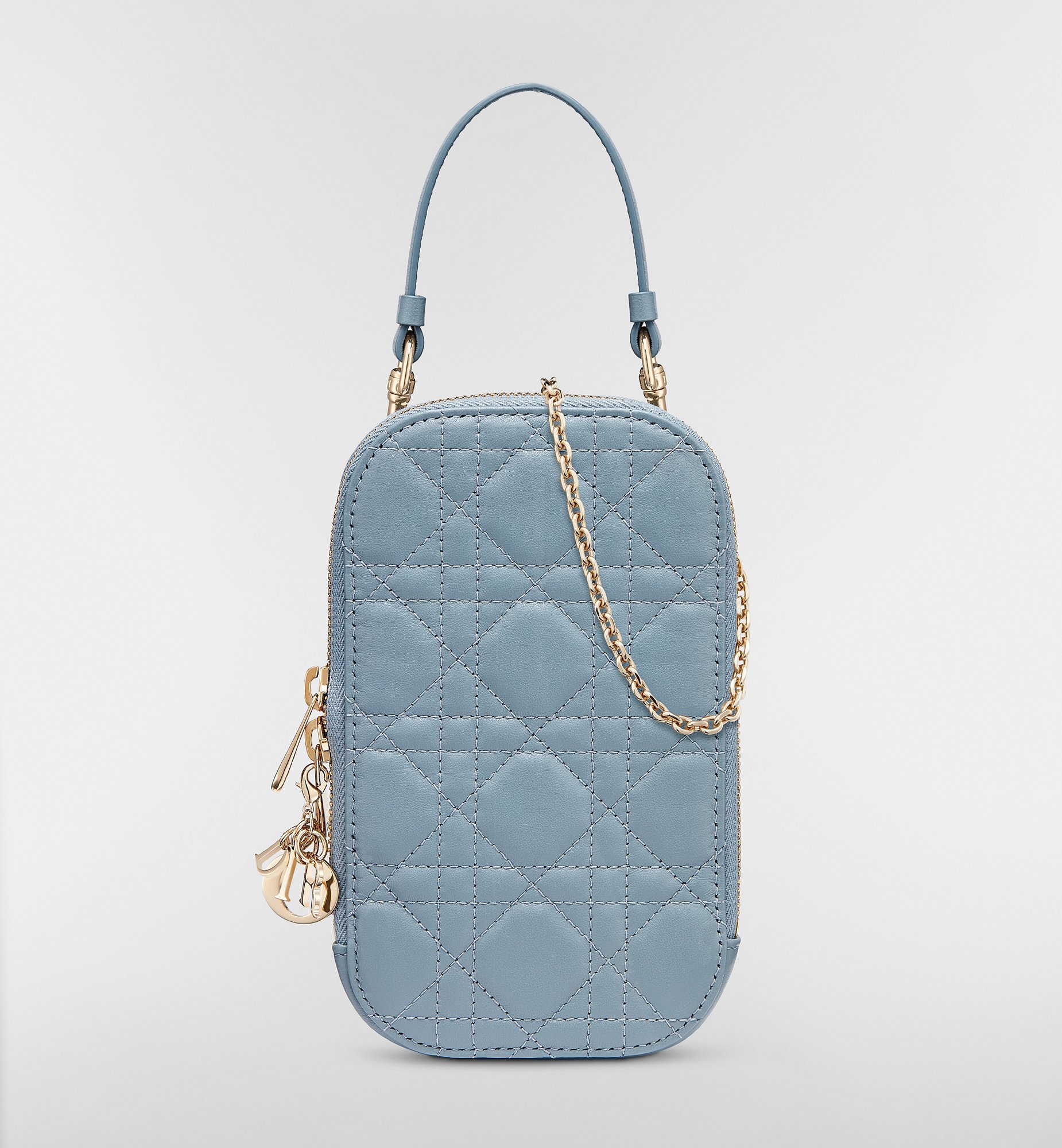 Lady Dior Call'in Dior Phone Holder Black Cannage Lambskin | DIOR