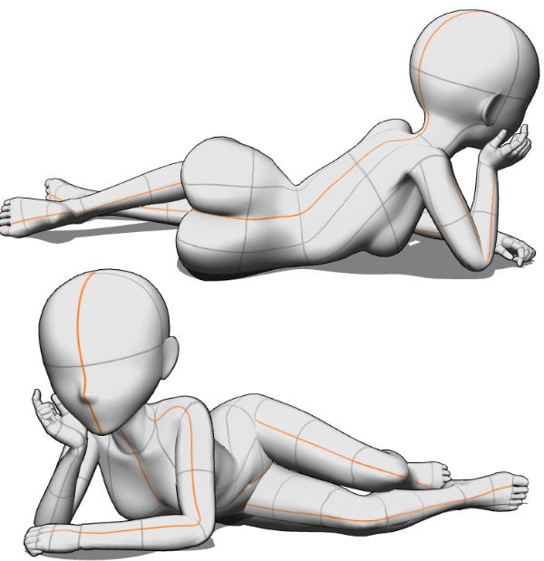 モデル風寝そべりポーズ - CLIP STUDIO ASSETS