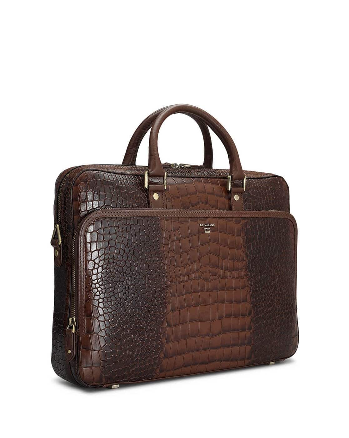 Buy Brown Laptop Bags for Men by Da Milano Online | Ajio.com