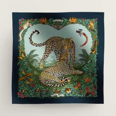 Jungle Love forever scarf 90 - Blue | Hermès Mainland China