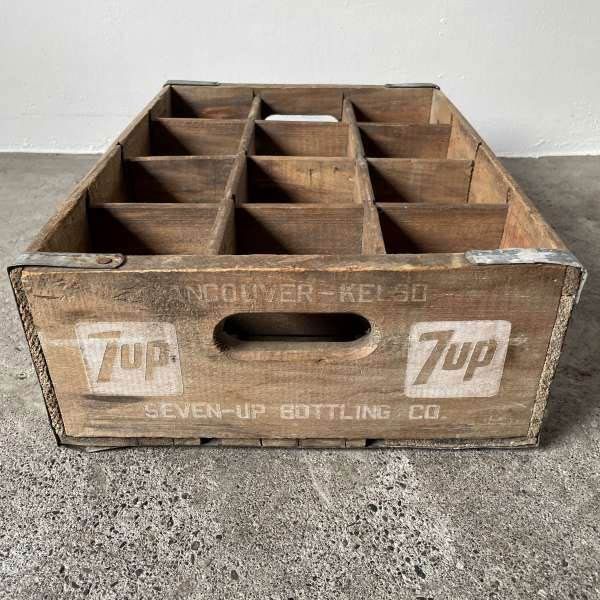 アンティーク USA製 7UP 木製 ウッドボックス 木箱 セブンアップ SEVEN