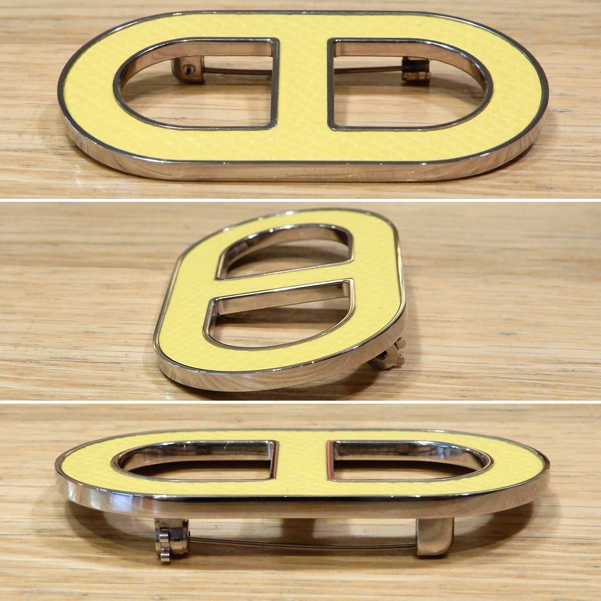 新品未使用 エルメス シェーヌダンクル ブローチ エプソン ジョーヌ