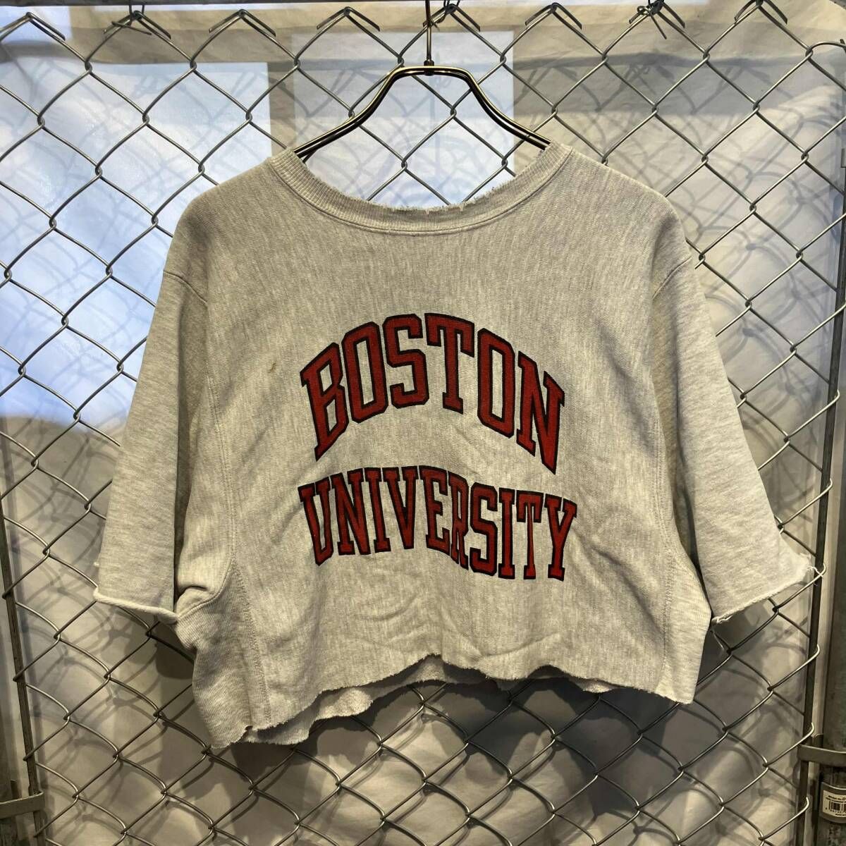 90s Champion REVERSE WEAVE 刺繍タグ カットオフ グレー サイズXL