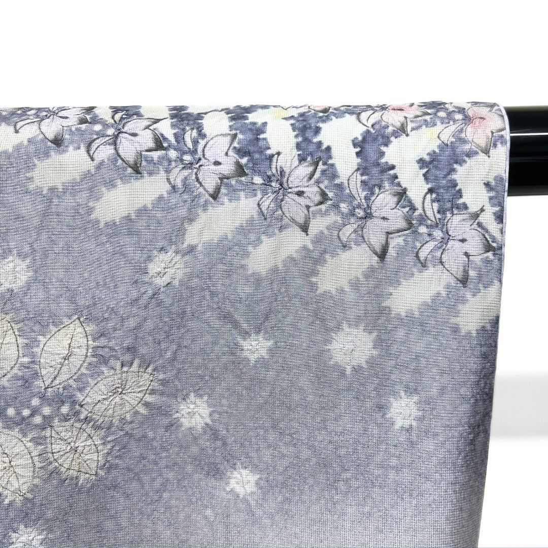 作家もの 訪問着 染め大島紬 絞り 辻ヶ花 藤 紋無し 着物 123b d ms