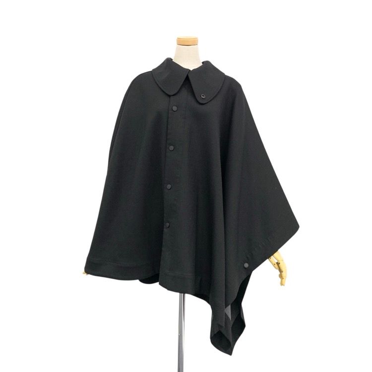 HYKE ハイク DOUBLE FACE CAPE ダブルフェイスケープコート ブラック 1