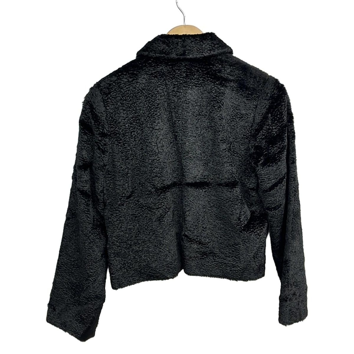 コムデギャルソンrobe 黒 長袖シャツ 胸にニットの花モチーフ