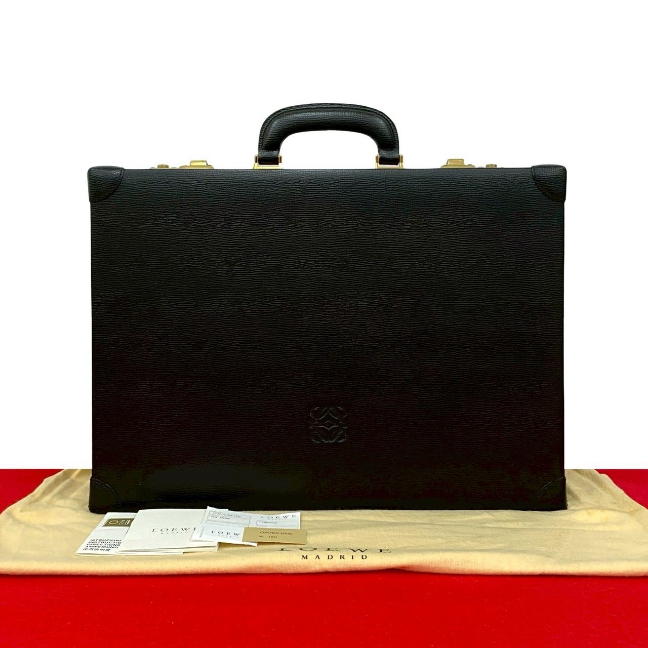 希少✨ ロエベ ビジネスバッグ ブリーフケース アナグラム ロゴ型押し
