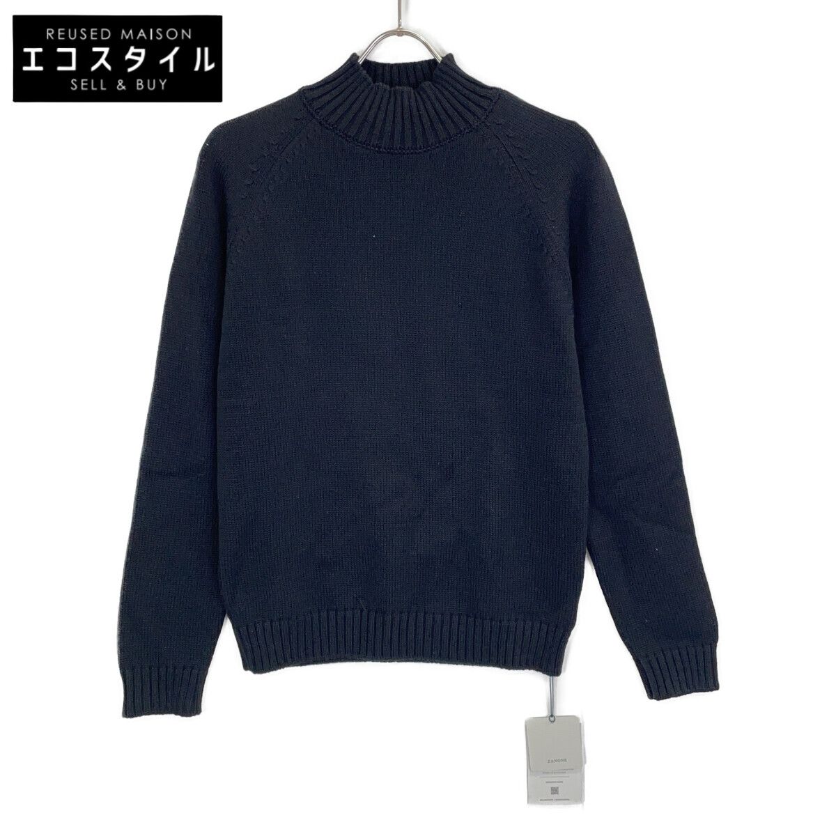 ZANONE ザノーネ ﾌﾞﾗｯｸ ｳｰﾙ100 ﾀｰﾄﾙﾈｯｸﾆｯﾄ ZANOｾｰﾀｰ 46 - メルカリ